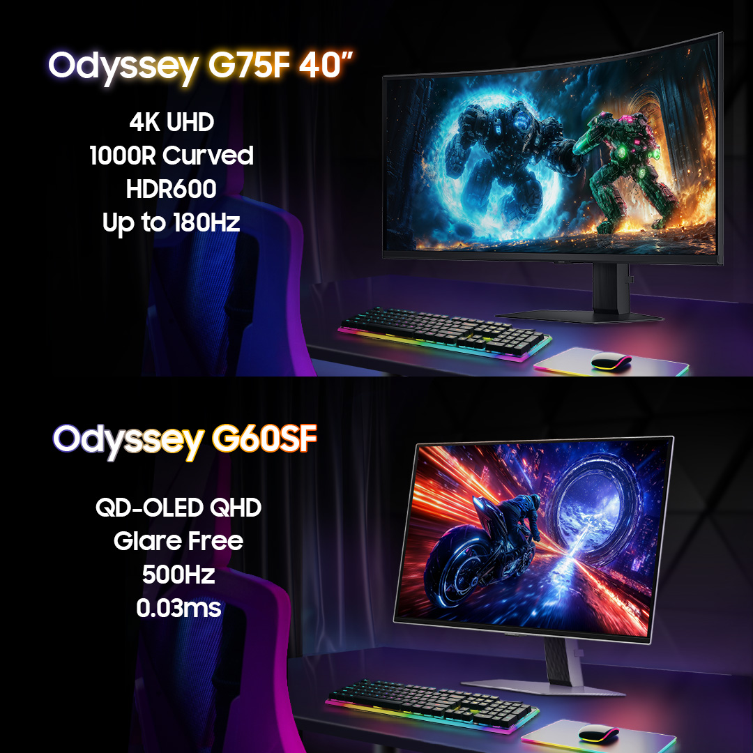 samsungID's tweet image. Level Up Your Gaming Experience! Saatnya pilih Odyssey sesuai gaya bermainmu

Buy now &amp;amp; get reward up to Rp 1.249.000!
Periode 27 Okt – 11 Nov 2025

Selengkapnya: smsng.co/SamsungMonitor…

#GamingMonitor #SamsungOdyssey #OdysseyG60SFOLED500Hz #OdysseyG75F #EpicScreenEpicPlay