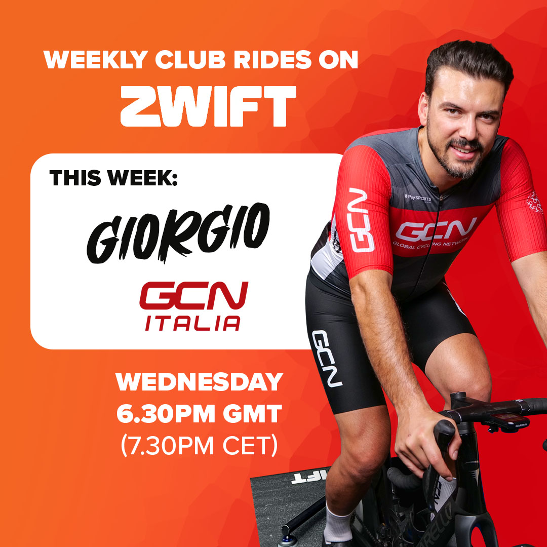 Allenati con GCN su <a href="/GoZwift/">Zwift</a>⁠
⁠
ℹ️👇⁠
🚲 Giorgio Brambilla
🗓️ 29 ottobre 2025⁠
⏰ 11:30 PDT / 14:30 EDT / 18:30 BST / 19:30 CEST⁠
📍Su Zwift 👉 gcn.eu/ui47Nh 👈