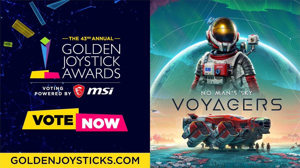 You guys! Two nominations at the Golden Joysticks, for two different games of ours 😍

No Man's Sky is up for Best Game Expansion
Light No Fire is up for Most Wanted Game

Vote now!!! 🥳

gamesradar.com/goldenjoystick…