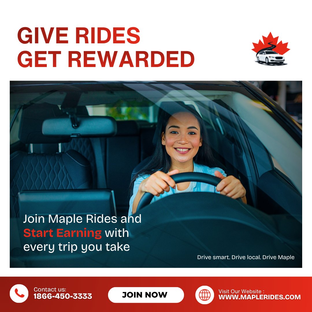 maplecanadatech's tweet image. Whether you&apos;re driving or riding, you&apos;re part of a movement that supports local growth, green mobility, and Canadian excellence on the road. 🚗✨
📞 Call: 1-866-450-3333
🌐 Visit: maplerides.com
#MapleStrong #RideSmart #MapleRides #CanadianPride #DriveSustainably
