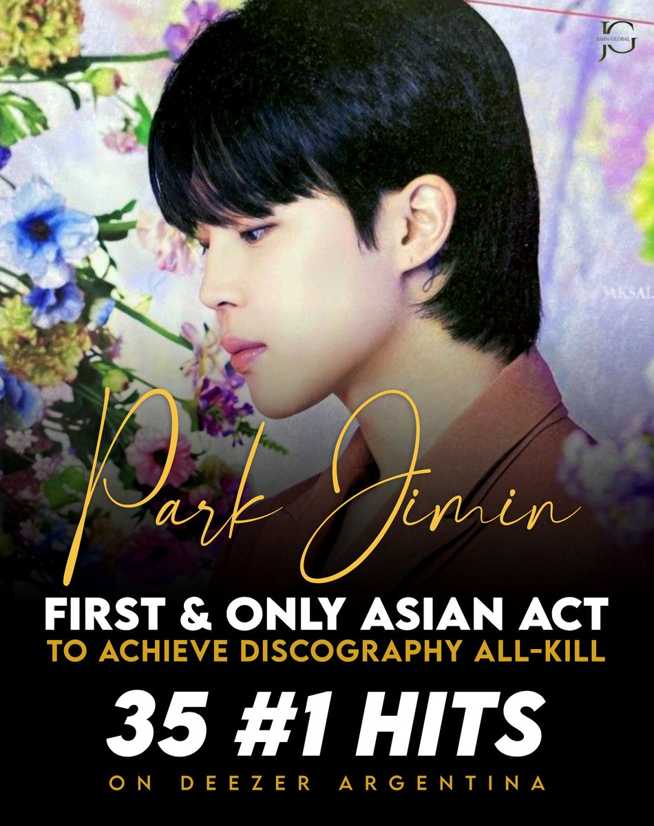Jimin Global (@jiminglobal) on Twitter photo #Jimin makes history as the first and only Asian act to achieve Discography All-Kill on Deezer Argentina, with 35 #1 songs!! 🇦🇷
Congratulations, Jimin!👏
DEEZER KING JIMIN
PARK JIMIN ON TOP #Jimin makes history as the first and only Asian act to achieve Discography All-Kill on Deezer Argentina, with 35 #1 songs!! 🇦🇷
Congratulations, Jimin!👏
DEEZER KING JIMIN
PARK JIMIN ON TOP