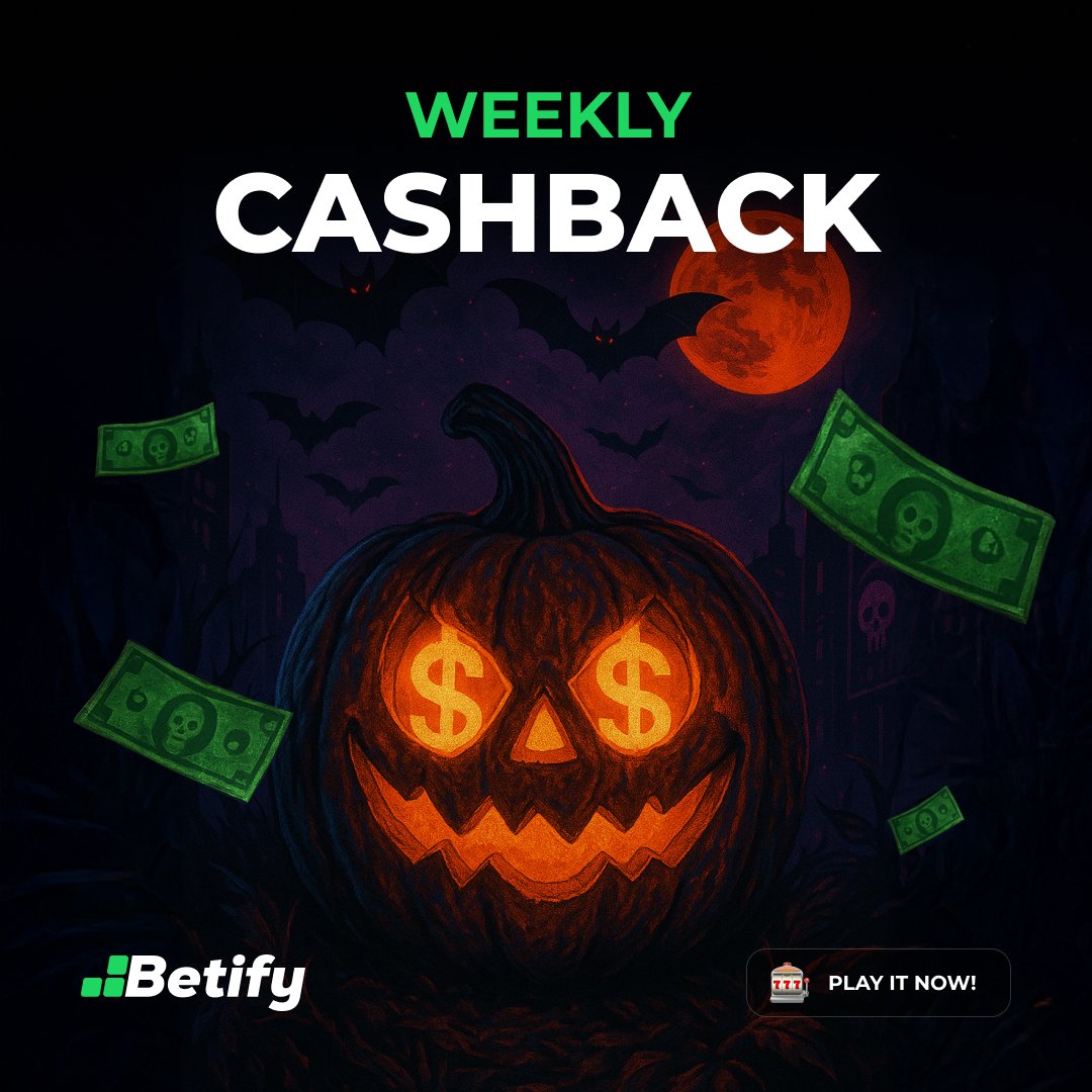 Halloween Cashback 🕸️💸

🎃 No tricks, just weekly treats for our active players! Get your cashback and haunt the reels 👻💰

💚 + ♻️
Drop your Betify🆔 &amp; tell us how you’re spending your cashback for a chance to win a 🎁

🔥 betify.bio