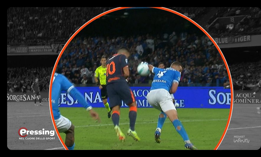 Media Italia pertanyakan Daniele Biondini.

Sosok yang meyakini wasit utama untuk menghukum Penalti Inter saat jarak pandangnya 30m dari kejadian dan tertutup pemain.

Orang yang sama yang mengaku tidak melihat Buongiorno handsball saat jaraknya hanya kurang 10m dari kejadian