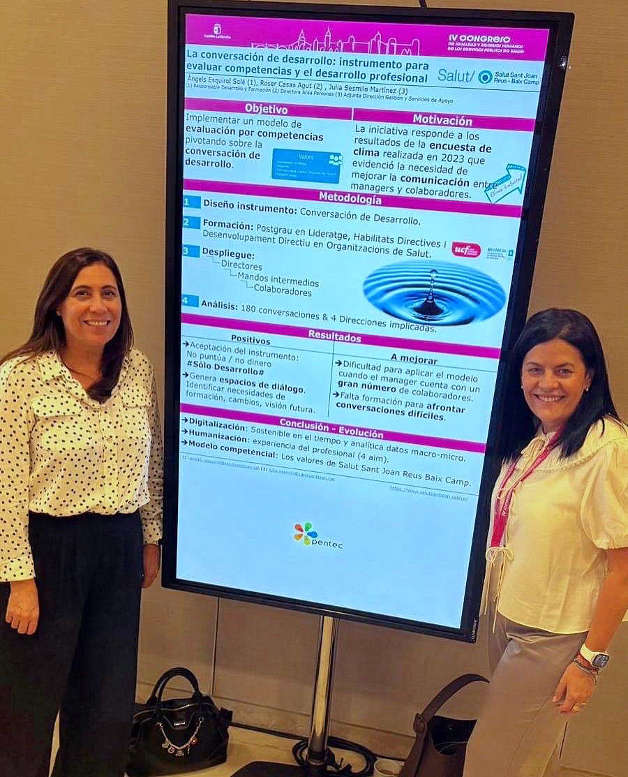 Salut Sant Joan Reus-Baix Camp ha participat al IV Congrés d’Igualtat i Recursos Humans 🩺 dels serveis públics de Salut, del 22 al 24/10 a Toledo, que ha reunit professionals en polítiques de personal, formació, igualtat en salut, per compartir experiències, reptes i solucions.