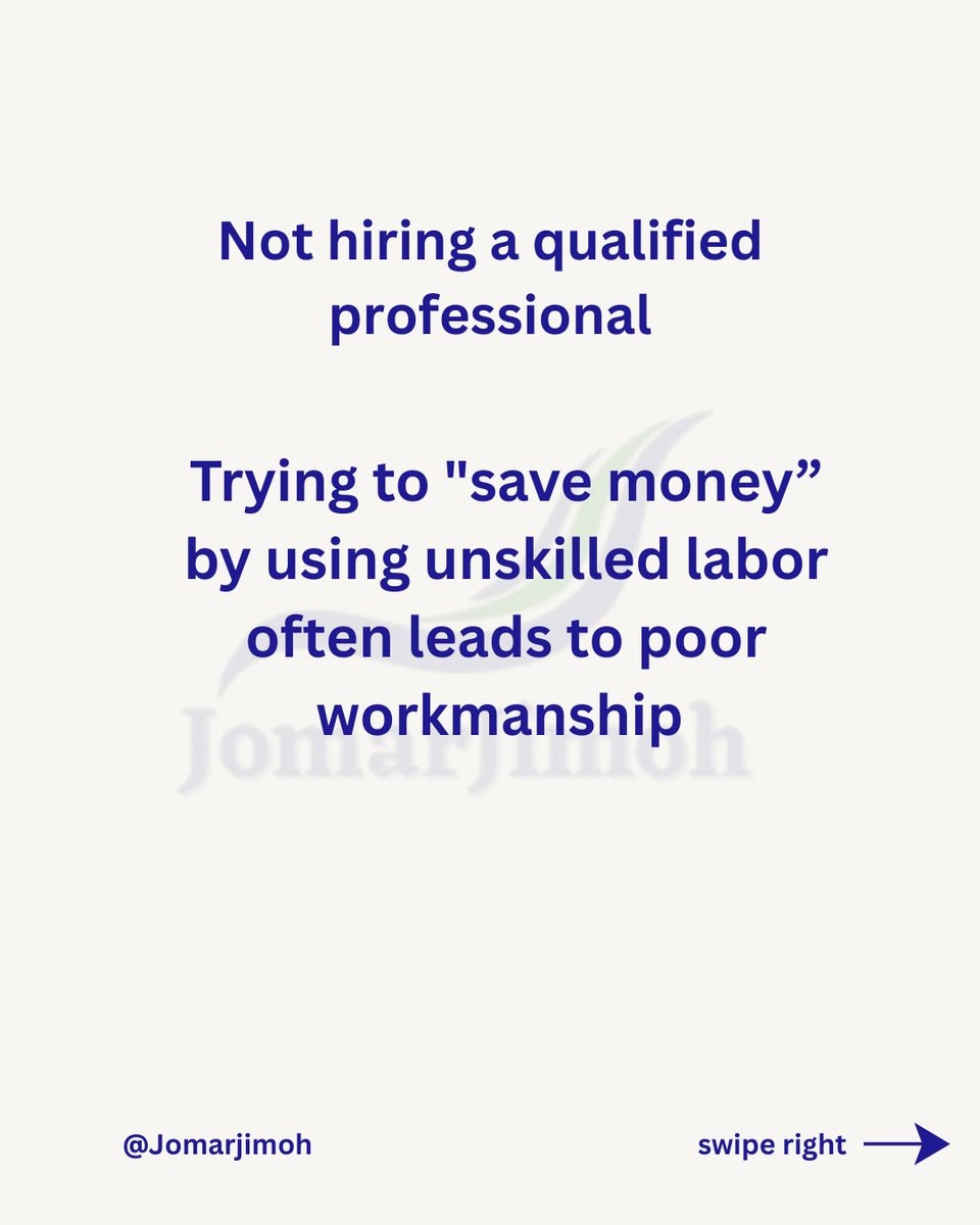 jomarjimoh's tweet image. FREE TIPS MONDAY 🏗️

Building a house soon? Avoid these costly mistakes that drain your pocket 💸
Let’s build smarter, not harder.
#JomarJimohConstruction #BuildingTips #ConstructionMonday #Architecture #HomeBuilding