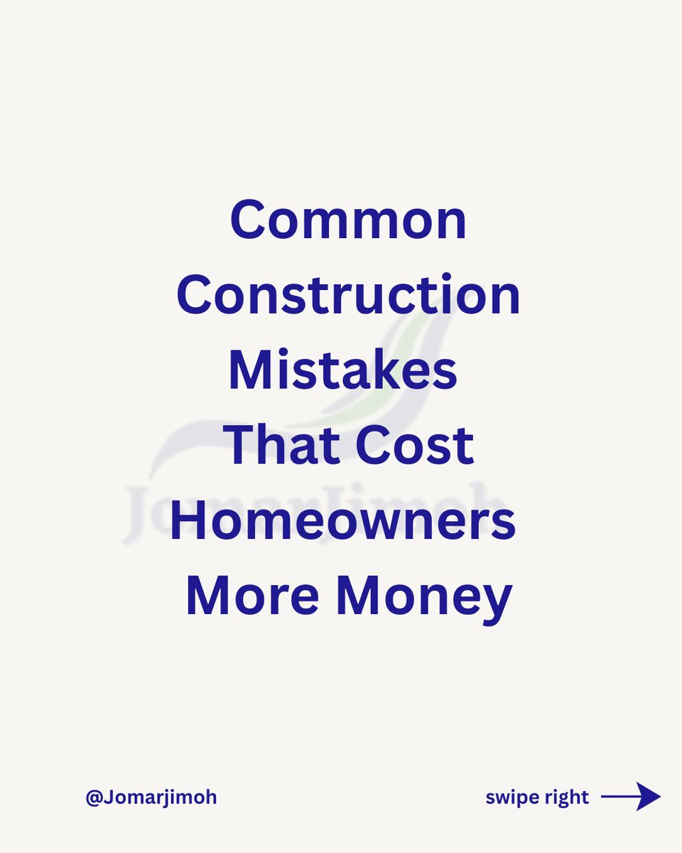 jomarjimoh's tweet image. FREE TIPS MONDAY 🏗️

Building a house soon? Avoid these costly mistakes that drain your pocket 💸
Let’s build smarter, not harder.
#JomarJimohConstruction #BuildingTips #ConstructionMonday #Architecture #HomeBuilding