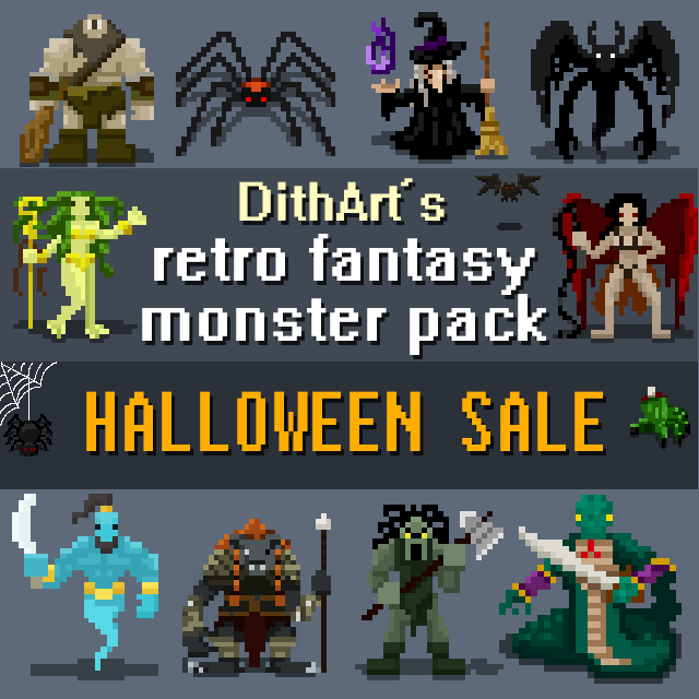 hodittha's tweet photo. 🎃 Spooky season has officially arrived! 👻
To celebrate, my Post-Apocalyptic and Fantasy tilesets are now available at a huge discount!
Perfect for adding some eerie or magical vibes to your next game project. 
https://t.co/z7De51K1PR
https://t.co/uv75ifbnAh

#gamedev #pixelart https://t.co/SnvwHT4WHA
