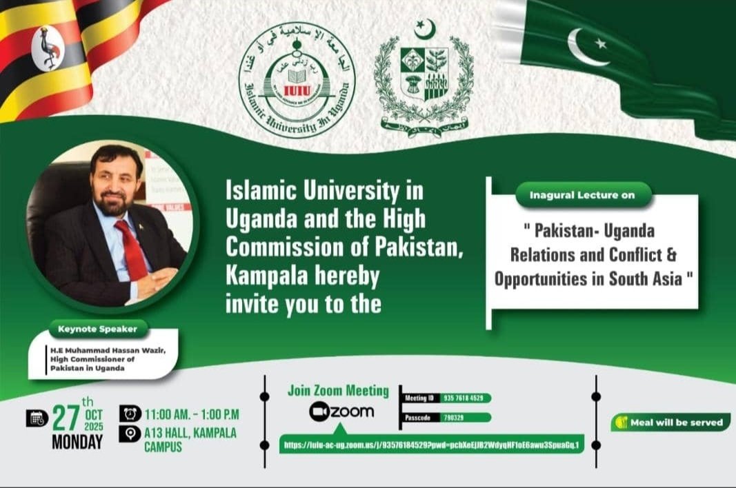 Lecture presentation on Pak-Uganda reations and conflict in South Asia. 
<a href="/ForeignOfficePk/">Ministry of Foreign Affairs - Pakistan</a> 
<a href="/PkPublicDiplo/">Public Diplomacy Pakistan</a>