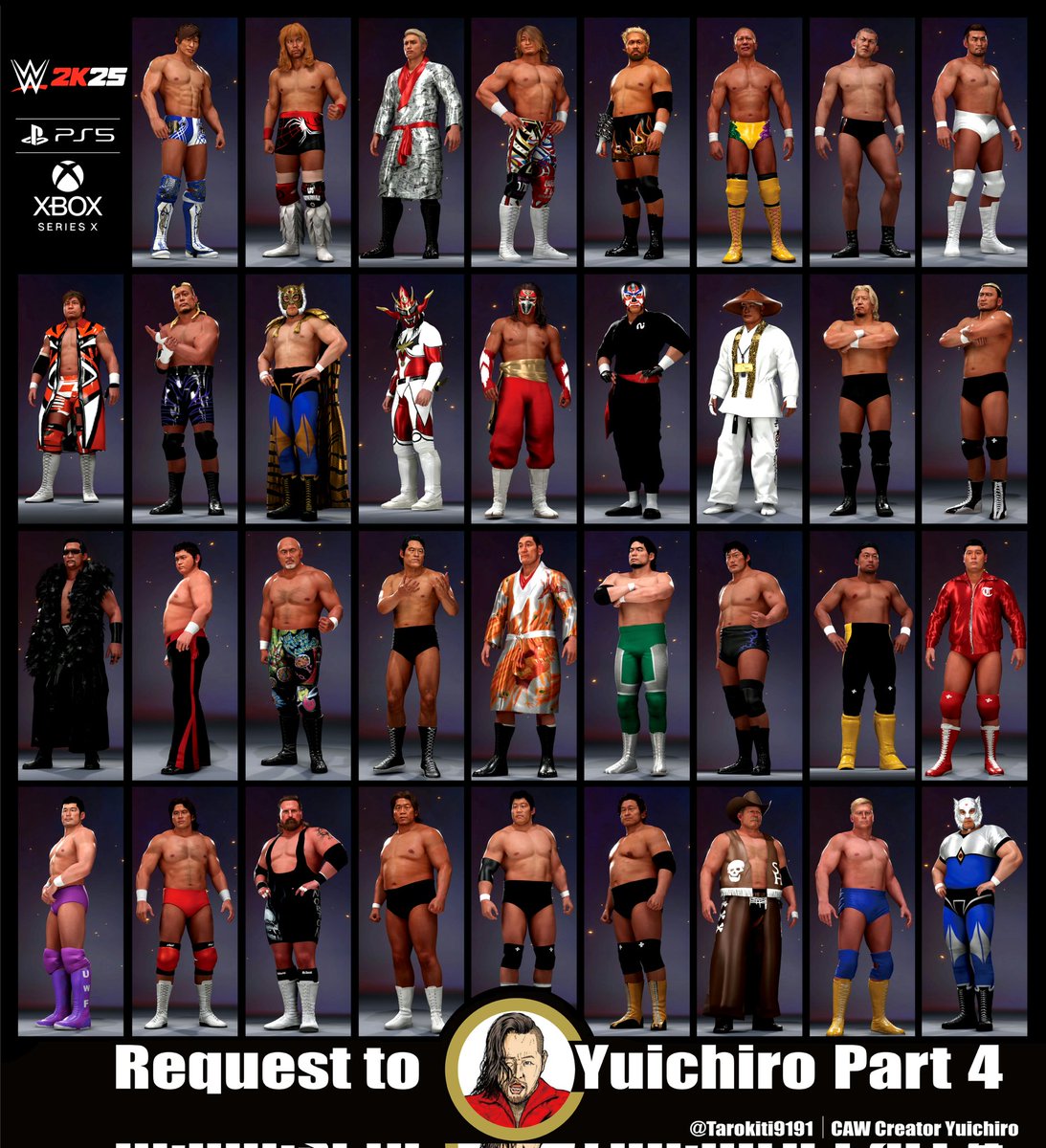 【リクエストコーナー】
WWE2K25
最後のリクエストコーナー🔥

皆さんの作って欲しいレスラーは？

コメント欄に是非！
📸写真付きもOK！

返信は公平を期すために、❤のみで返信します🙏