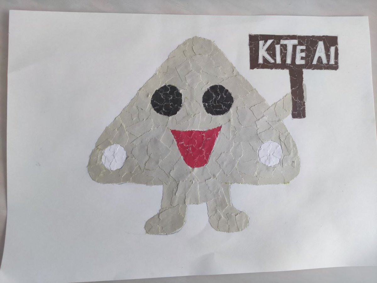 DimkatG's tweet image. Over the weekend, I made Poki using the “tear-off appliqué” technique. For this, I needed glue, colored paper, a leaf, pencils, and scissors.
I enjoyed the process😊. What do you think of my work?
@GoKiteAI