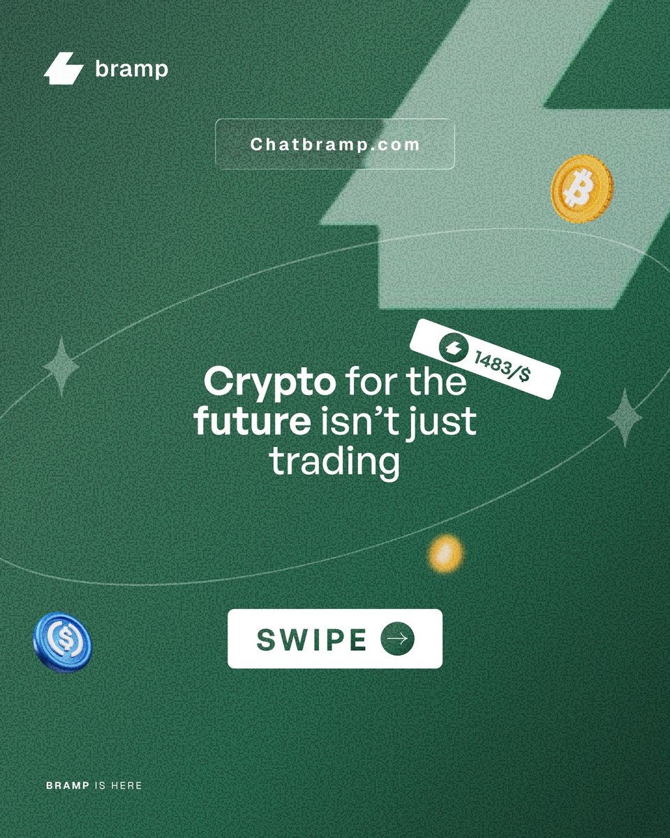 Chatbramp's tweet photo. At Bramp, we envision an Africa without crypto limitations.

We're giving you the power to use your crypto here in africa, in the same way you would if you were anywhere else in the world.

Chatbramp now allows you to make payments in crypto directly to any Naira bank account. https://t.co/cbIbPNXdpU