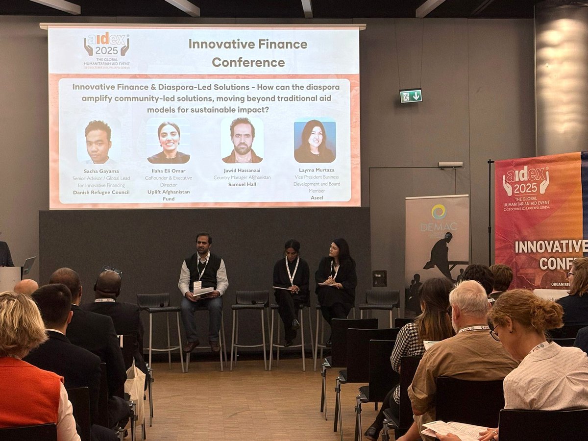 DemacProject's tweet image. Great week at #AidEx2025 in Geneva!
DEMAC joined 3K+ delegates from NGOs, UN agencies & donors to discuss #tech, #diaspora, & #innovation in humanitarian aid.
Thanks to @UNDP_AltFinLab, @Refugees, @ASEELApp, @HesabPay_, Uni of Geneva, & Samuel Hal for inspiring sessions!