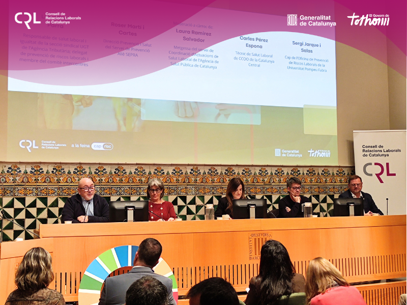 CRL_cat's tweet image. 💡 AET, SEPRA, @ccoocatalunya i @UPFBarcelona, comparteixen #BonesPràctiques en vigilància de la #SalutLaboral: salut col·lectiva, gènere; salut mental; adaptació de llocs de treball; evitar futur danys i malalties i adaptació transitòria a la feina després d&apos;una &apos;incapacitat