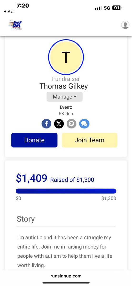 Good morning everyone. Here’s a small sample of what some of you all helped to achieve. Absolutely amazing!!! Rest assured this money doesn’t go to me at all. It goes to the Doug flutie jr foundation. An organization that makes sure that autistic individuals get support to thrive