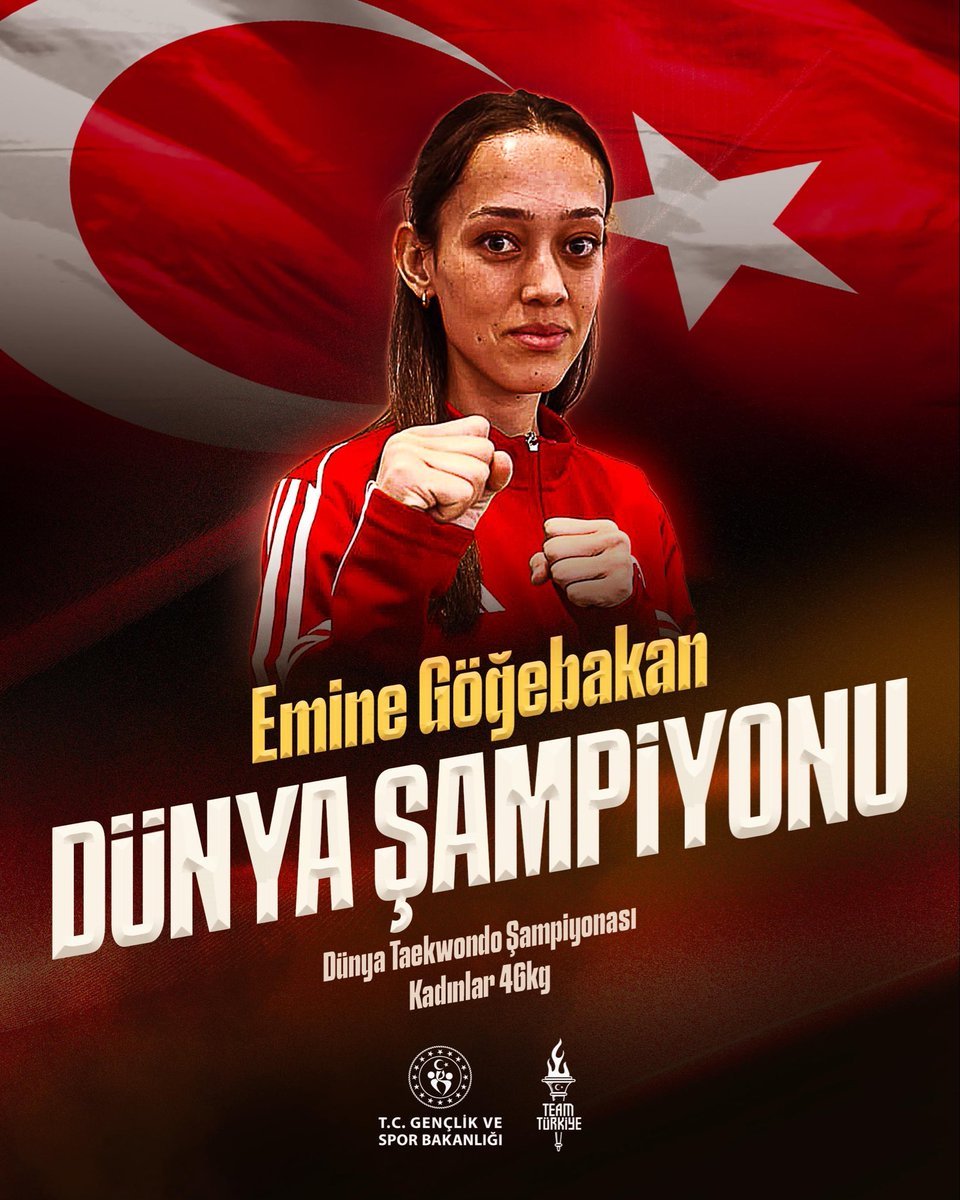 Milli tekvandocumuz Emine Göğebakan, dünya şampiyonu oldu. 🇹🇷