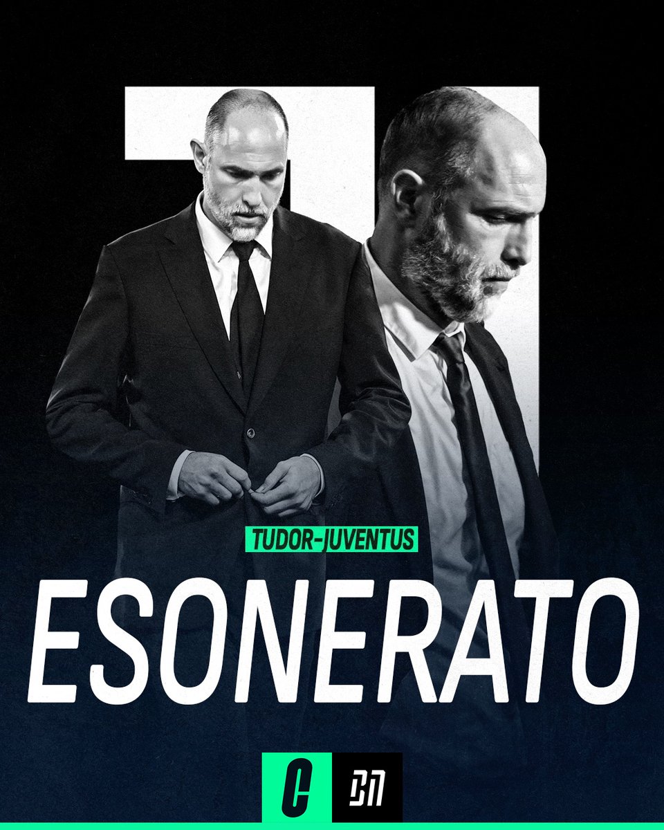 ilbianconerocom's tweet photo. La #Juventus ha deciso: Igor #Tudor è stato esonerato⛔️ https://t.co/2FeYw8KHB4
