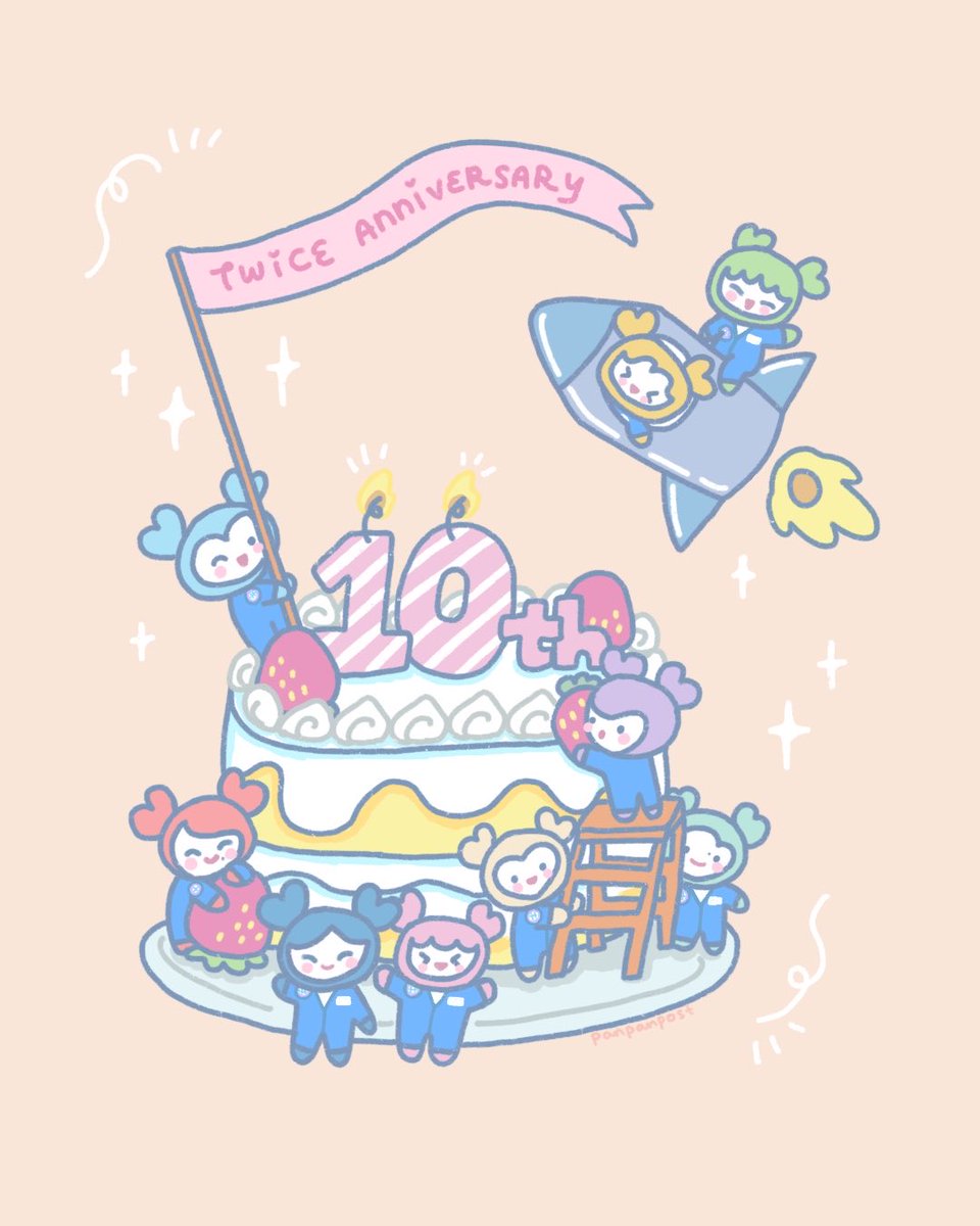 panpanpost's tweet image. happy 10th anniversary to my all time fav group…twice! so happy to keep following their journey + meet more once friends
#10yearswithtwice #twicefanart #oneinamillion