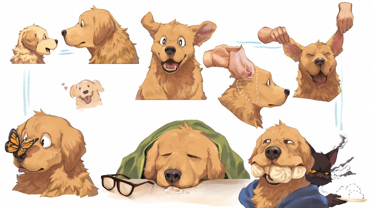 lower (@lowerkuo) on Twitter photo Doing some golden retriever expression studies πΎ Doing some golden retriever expression studies πΎ
