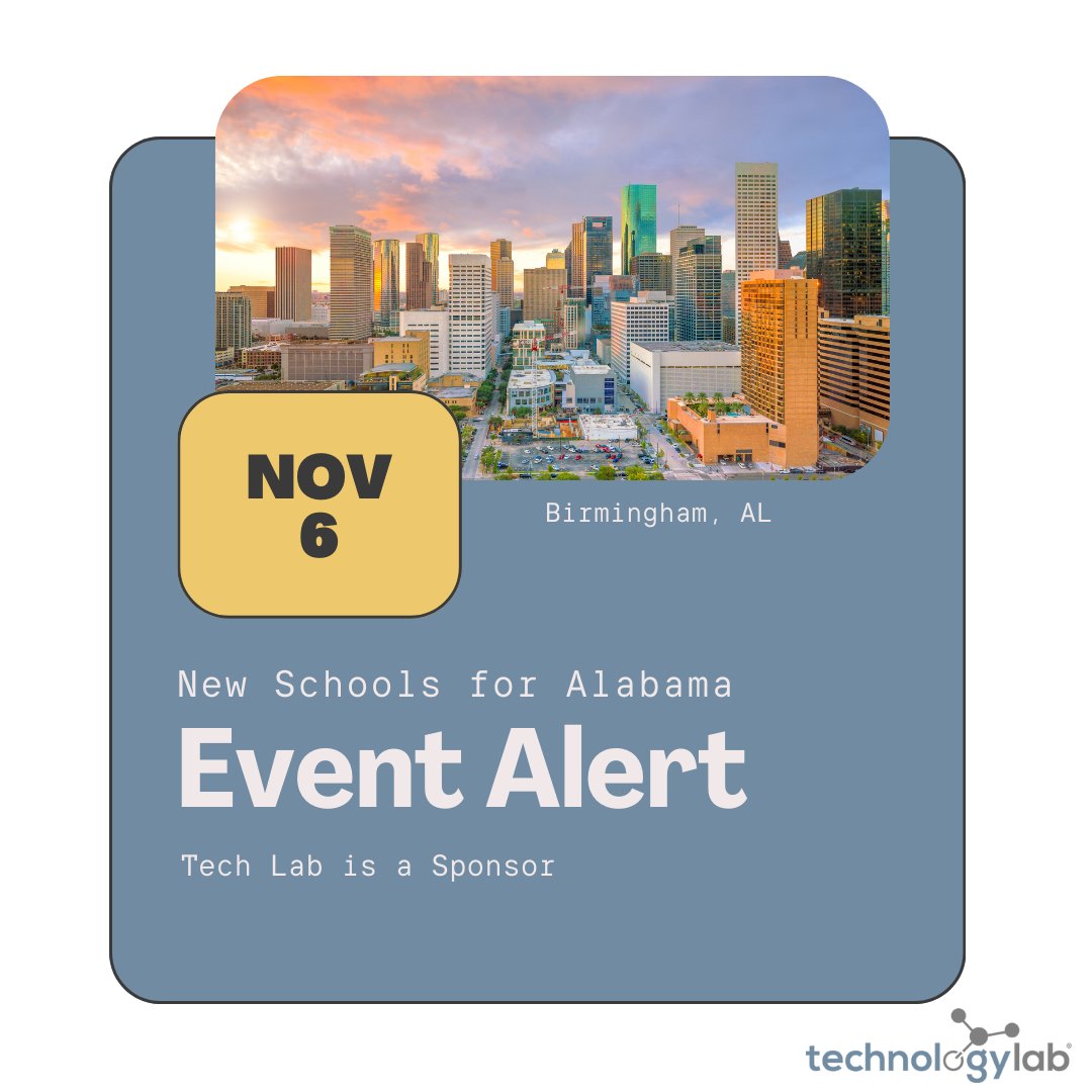 TechnologyLabIT's tweet image. We’re excited to sponsor the New Schools for Alabama Annual Charter School Conference in Birmingham, AL! 🎓
Let’s discuss how tech can transform your school.
👉 Event info: eventbrite.com/e/new-schools-…
#NSFAConference #CharterSchools #EdTechSolutions #TechnologyLab