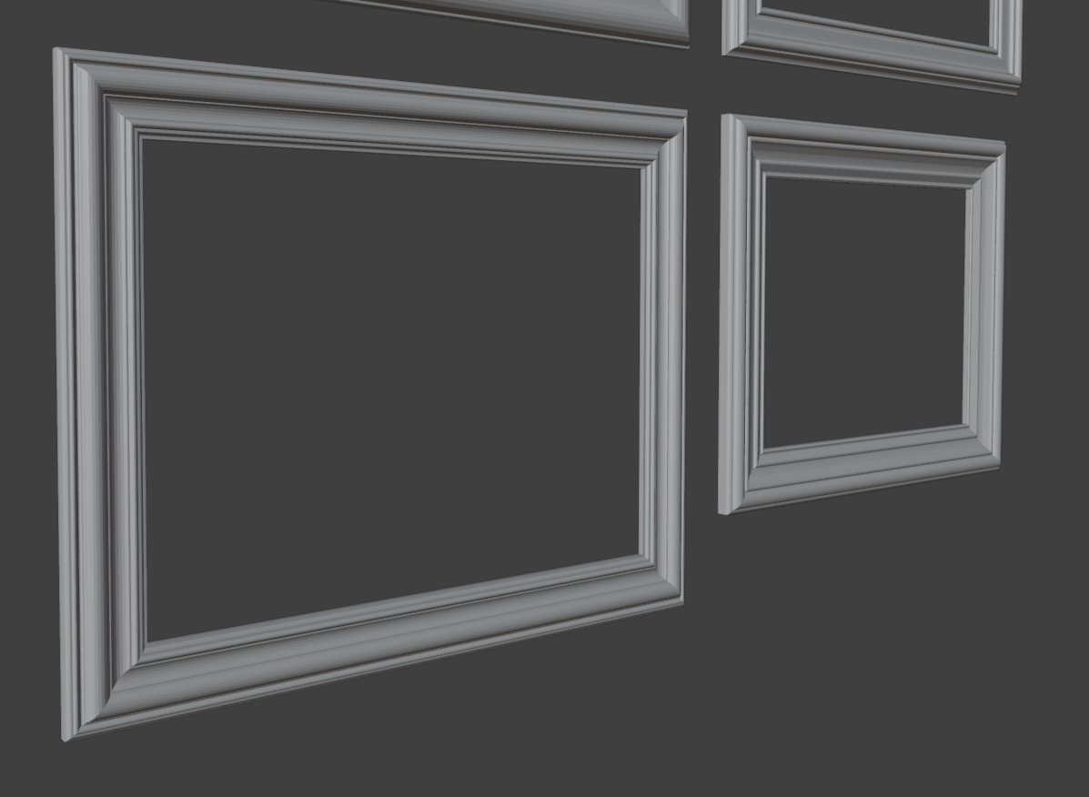 BitByteBytes's tweet image. daily whitebox #96
even more picture frames 
#dailywhitebox 
#lowpoly #indiedev #gamedev #b3d 
#3dmodeling #blender #gameart #3dart