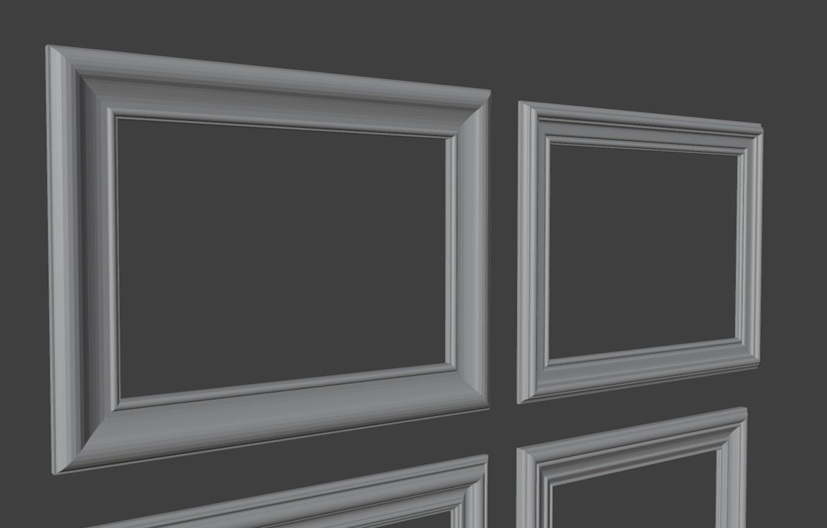 BitByteBytes's tweet image. daily whitebox #96
even more picture frames 
#dailywhitebox 
#lowpoly #indiedev #gamedev #b3d 
#3dmodeling #blender #gameart #3dart