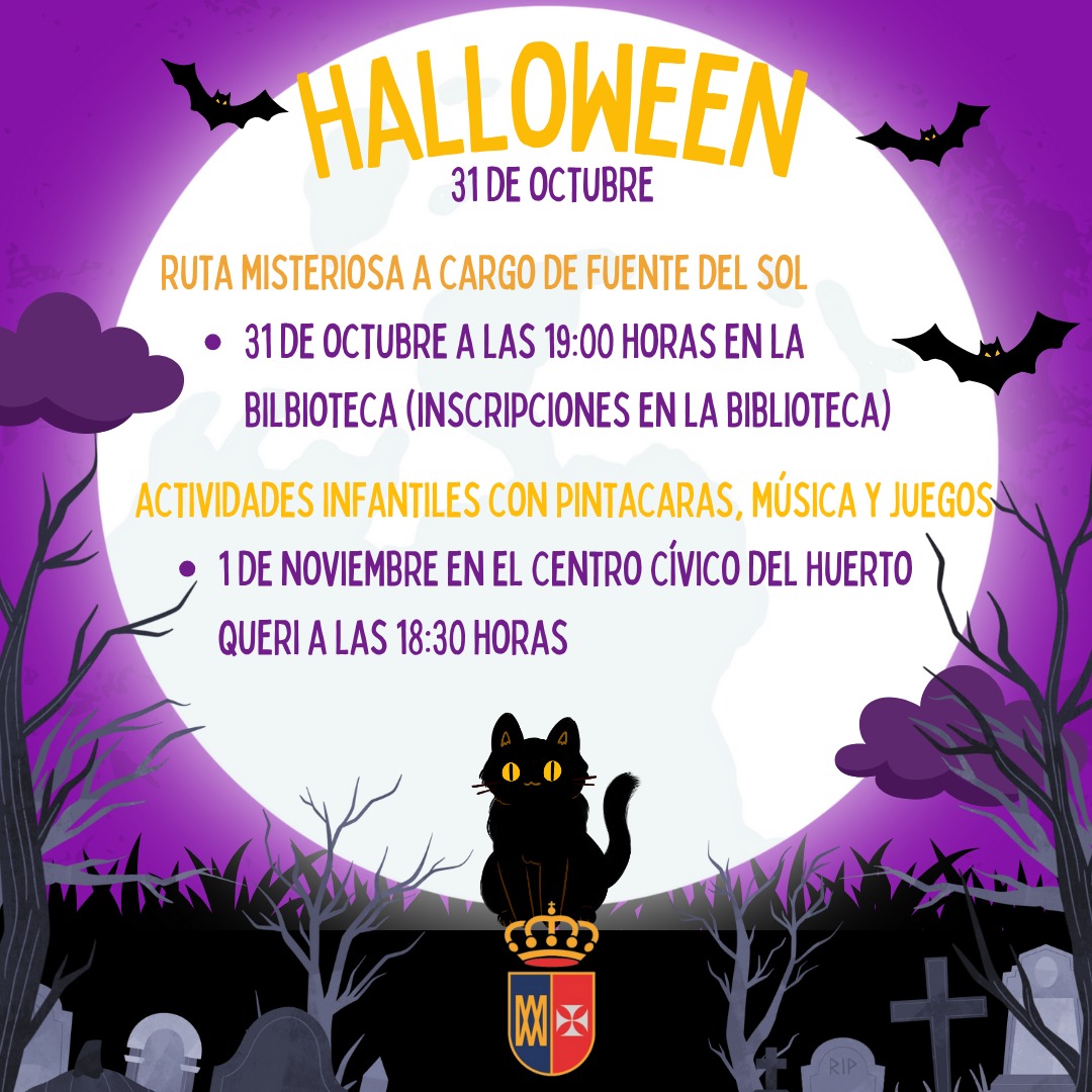 👻 El Ayuntamiento  organiza diversas actividades con motivo de la celebración de Halloween.
