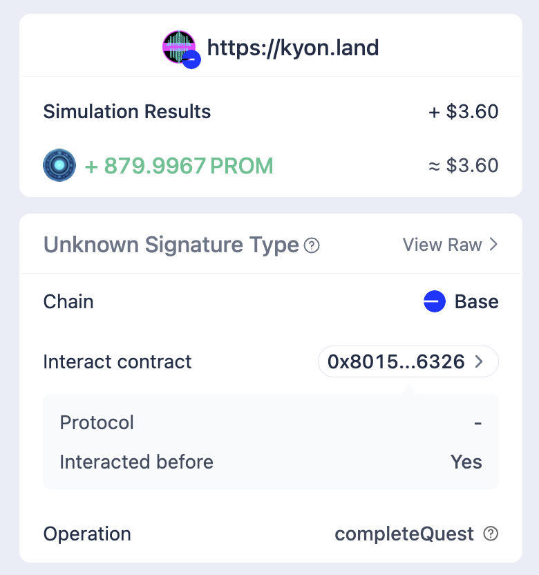 devdo_hmn's tweet photo. Just for completing the first Lore Quest in KYON,
you can earn ~880 $PROM — worth around $3.50 today.

No grinding. Just few clicks.

#KYON #lorequest #onchaingame https://t.co/3Jhp1zKYCO