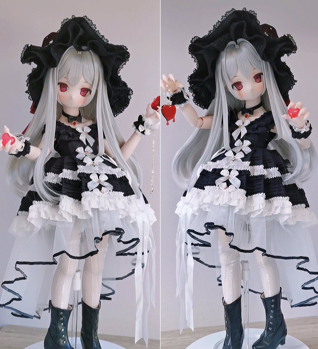 night lolita 人形　ドール　ナイトロリータ Miss Point / Point Manor クラシックロリィタ 白黒ストライプSP