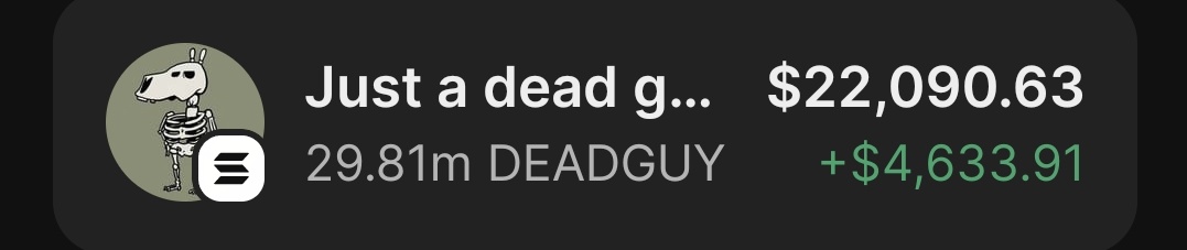 $DEADGUY is printing massive on my private telegram channel 
Absolutely tearing up the chart 📈 
#SolanaAirdrop