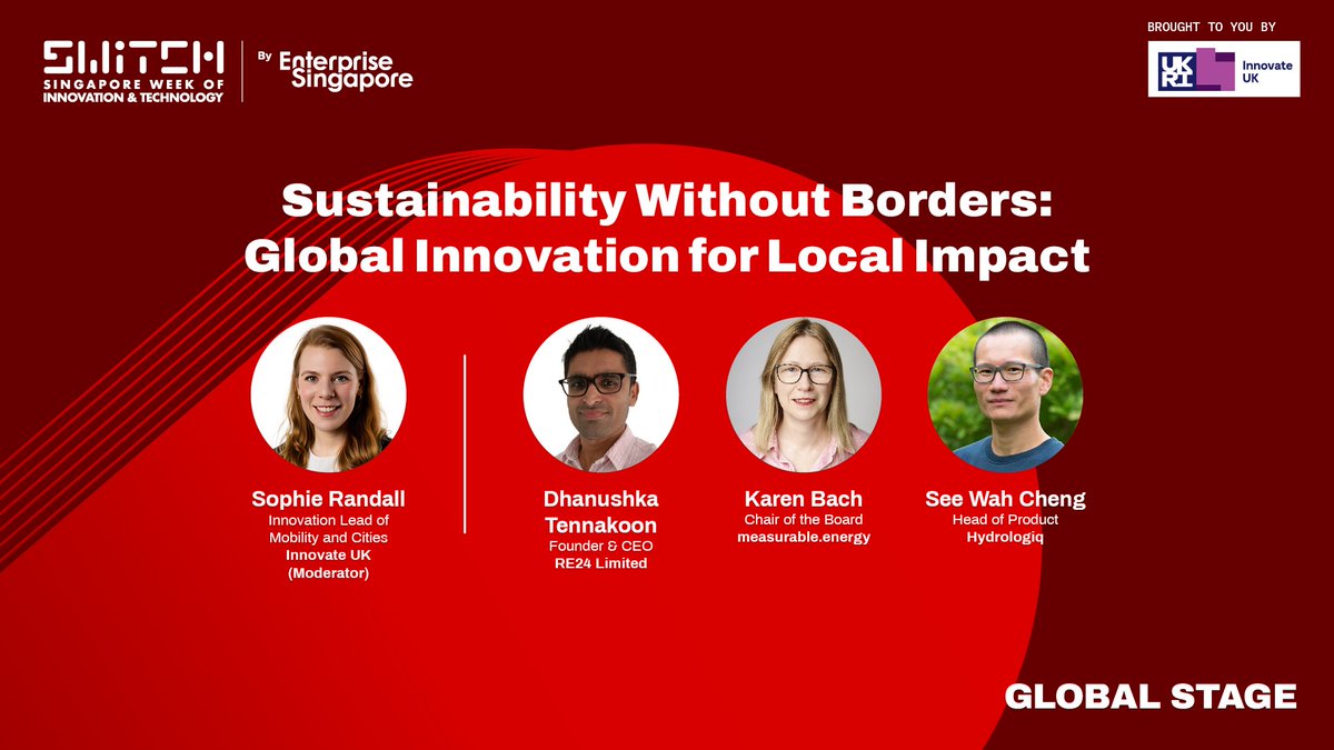 SwitchSingapore's tweet photo. How can global innovation tackle climate change, resource scarcity, and rapid urbanisation?  Join the Innovate UK session on 29 Oct at SWITCH 2025 to hear eight UK innovators share practical solutions and insights on scaling sustainability.

#SWITCH2025 https://t.co/5CZaq5OqNX