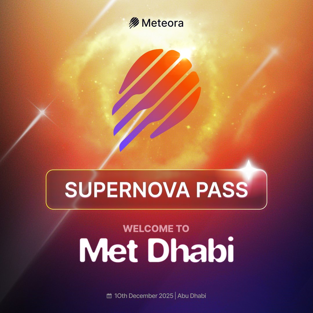 Meteora (@meteoraag) on Twitter photo Attending Solana Breakpoint? 
Join us at Met Dhabi on Dec 10th!  
A free, unforgettable event. All are welcome!
We have 2 fully refundable ticket options:
Supernova Pass: exclusive perks + express entry lane.
Orbit Pass: standard entry to event.
Games, Food, Drinks, Side Attending Solana Breakpoint? 
Join us at Met Dhabi on Dec 10th!  
A free, unforgettable event. All are welcome!
We have 2 fully refundable ticket options:
Supernova Pass: exclusive perks + express entry lane.
Orbit Pass: standard entry to event.
Games, Food, Drinks, Side