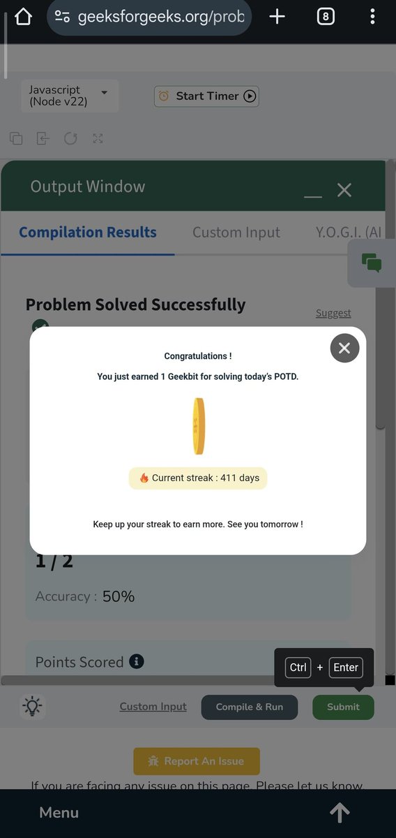 Pratikshak19332's tweet image. 🚀 411 days of @geeksforgeeks #POTD!

💡 Problem: Find K smallest sum pairs 

🔹 Approach: Replaced brute-force (all pairs → TLE) with a MinHeap-based optimized method — push smallest pairs, extract min, &amp;amp; add next candidates for O(k log n) efficiency. ✅

#GeeksforGeeks #DSA