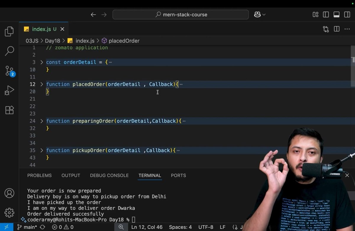 PaponRay404's tweet image. Day 3️⃣1️⃣ – Web Dev Journey 🚀
17th day of JavaScript ✨
Callback Hell
📌 Learned:
• What Callback Hell is & why it exists
• How JS handles async operations
• Why nested callbacks hurt readability & debugging
• Foundation for mastering async JS 🔥
#JavaScript #WebDevelopment