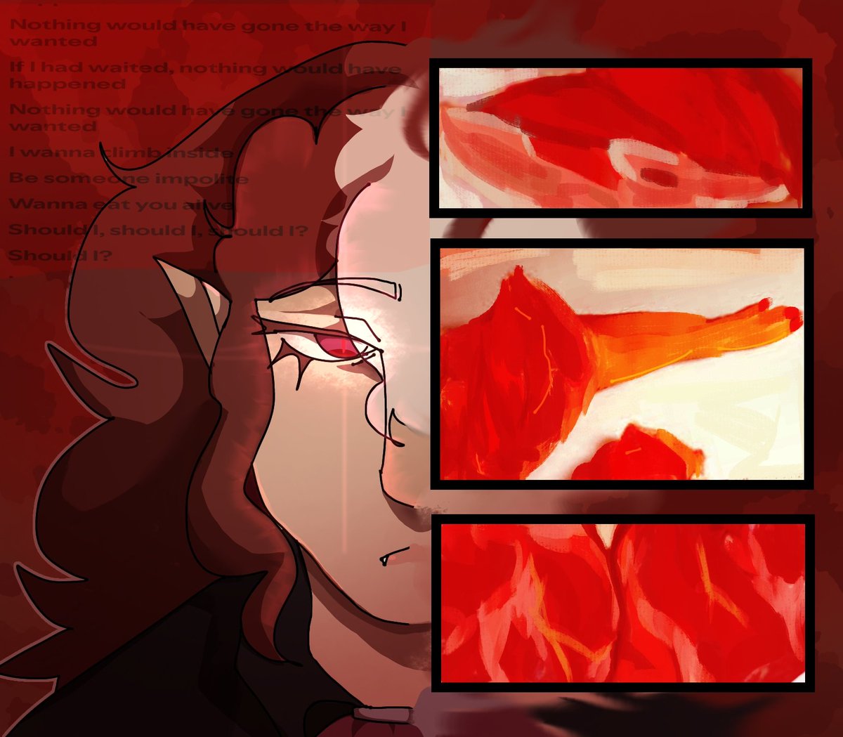 “ You call, I answer
Open the door, I enter
The glow, the cantor
A feeling like no other. ”

I adore her so bad stop stop

#apokunafanart #VampiresSMP #vampiressmpfanart