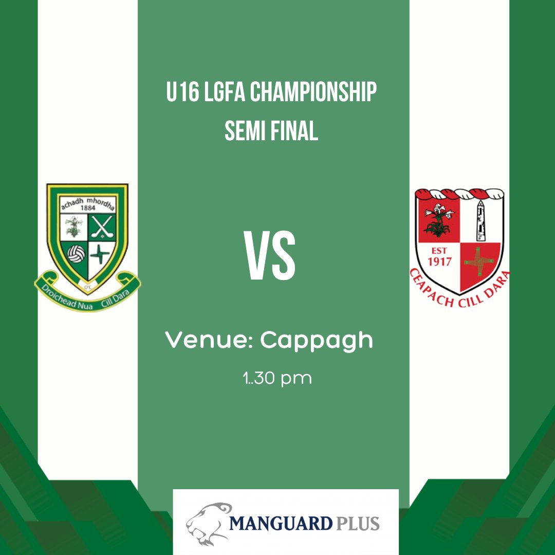 Best of luck to our U16 Ladies who travel to Cappagh this afternoon in the Championship Final 

Moorefield v Cappagh 
Venue: Cappagh, 1.30pm

Come support our team and management.
Achadha Mhordha abú 🇳🇬
#Moores2025