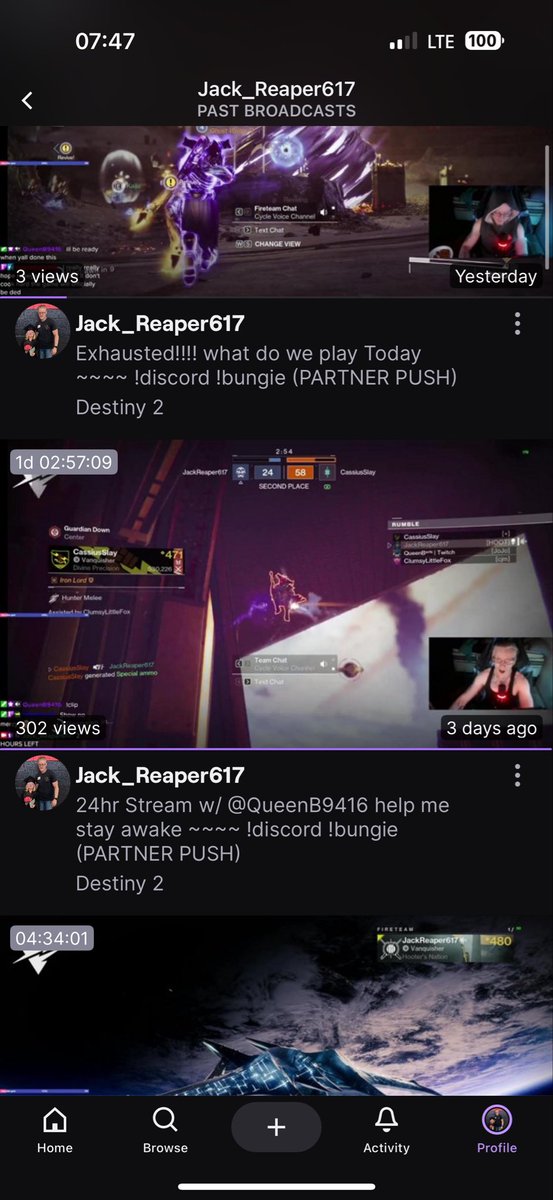 300 views on the 24hr VOD LETS GOO 
<a href="/QueenB9416/">QueenB</a> 

#destiny2game
