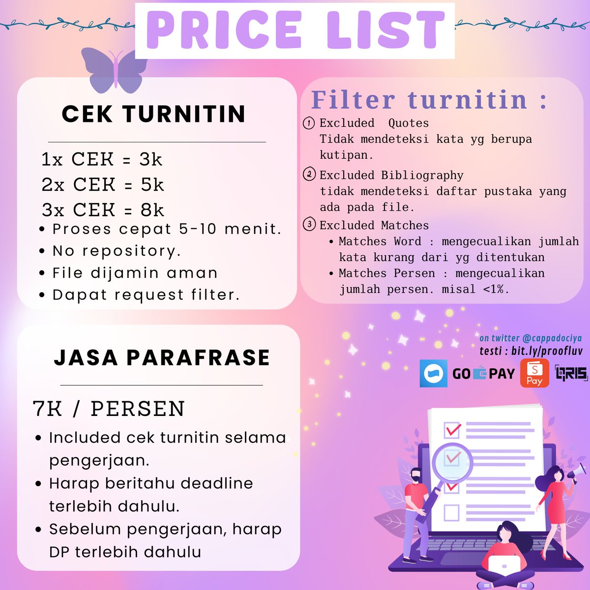 luvie♡ • open cek turnitin & joki tugas tweet media