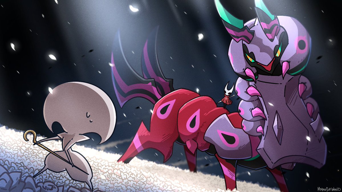 MiyanEatWorld's tweet image. Hornet&apos;s new bug friend #Silksong #PokemonLegendsZA