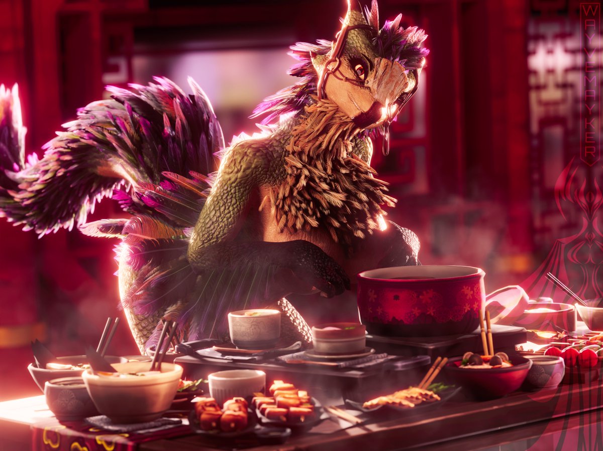 After a tough hunt, it’s good to relax and enjoy a hearty meal with your loyal Seikret by your side! ❤

Seikret model: <a href="/furromantic/">Furromantic 🔞</a>