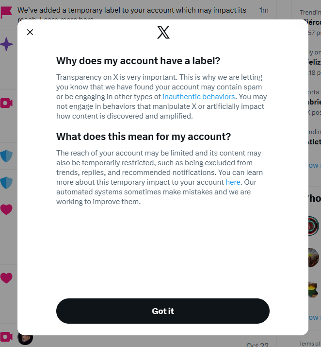 Indignant1984's tweet image. Hey @elonmusk, interesting move here. I like a couple of posts pointing out factually incorrect information from pro-Israeli accounts, and Twitter places this label on my account.

How come?