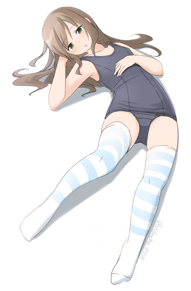 「スク水ニーソ【rkgk】」|柴茶(しばちゃ)のイラスト