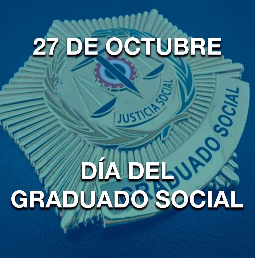 Hoy, 27 de octubre, celebramos el Día del Graduado Social
Reconocemos la labor esencial de l@s Graduados Sociales como profesionales en el ámbito jurídico-laboral, la Seguridad Social y los Recursos Humanos. 
¡Gracias por vuestro compromiso y esfuerzo! 
#DiaDelGraduadoSocial