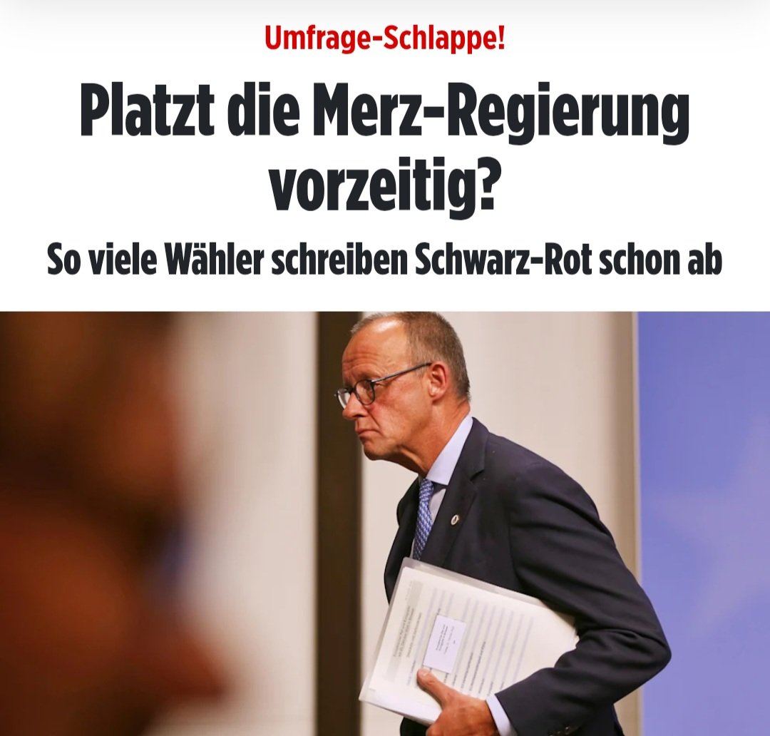 📉 Immer mehr Bürger erwarten ein vorzeitiges Ende der Merz-Regierung. Doch Veränderung passiert nicht von allein – wir können sie möglich machen!
Schon über 22.000 Menschen fordern den Rücktritt von Friedrich Merz.
Jetzt unterschreiben &amp; teilen 👉 openpetition.de/!ruecktrittmerz