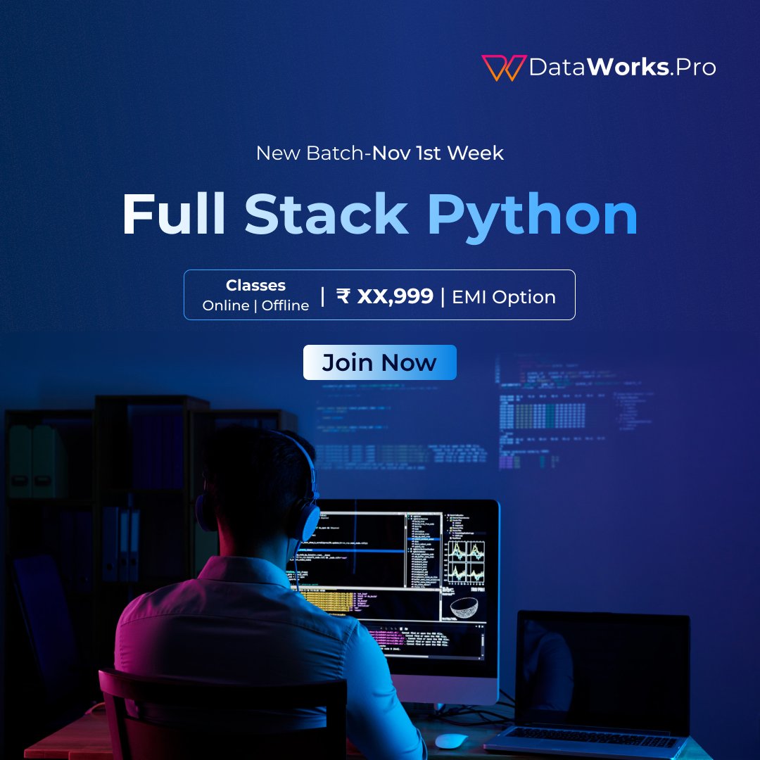 dataworks27's tweet image. Build your career as a Full Stack Python Developer!
🚀 New Batch – Nov 1st Week
💻 Online | Offline | EMI Option
📞 73868 25666
#FullStackPython #DataworksPro #PythonDeveloper #TechTraining #LearnToCode #CodingCareer #OnlineClasses #HyderabadTech #PythonCourse #WebDevelopment