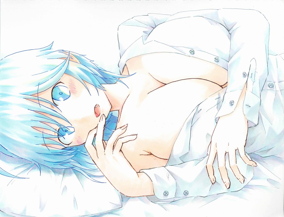 sakaiharu_'s tweet image. 夏希ちゃんと添い寝… #まどドラ #まどかマギカ #コピックイラスト