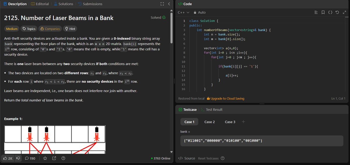 PrathameshJan20's tweet image. POTD #LeetCode
Me: sees the image
Brain: “Graph problem.”
Reality: Math...
#100DaysOfCode #LearnInPublic #CodingJourney