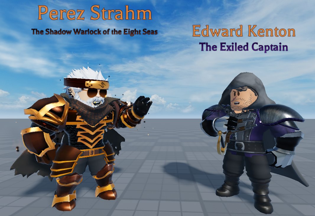 Kieroft's tweet image. Just a regular chat between a Curse user and a quartermaster! (I improved Kenton's designs a bit!)
#ROBLOX #RobloxOC #OC #OCRP #arcaneodyssey