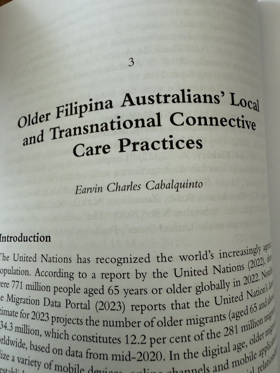 OUT NOW. Published in Social Connection in Everyday Spaces, my chapter unpacks older Filipina Australians' care practices via digital media use. Link: uplopen.com/books/e/10.566…
#aging #paradox #care #digitalisation #transnationalism