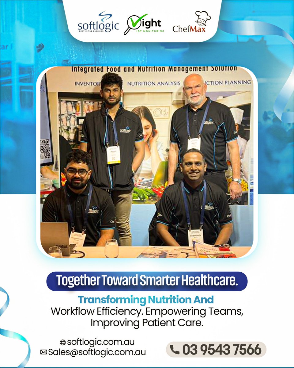 logic_soft14254's tweet image. We’re live at the 42nd National IHHC Conference — Booth 11!
Discover ChefMax by Softlogic Australia — the smarter way to manage food, nutrition, and healthcare catering powered by smart IoT and food audit systems.

☎ 03 9543 7566
✉️ Sales@softlogic.com.au

#softlogicaustralia