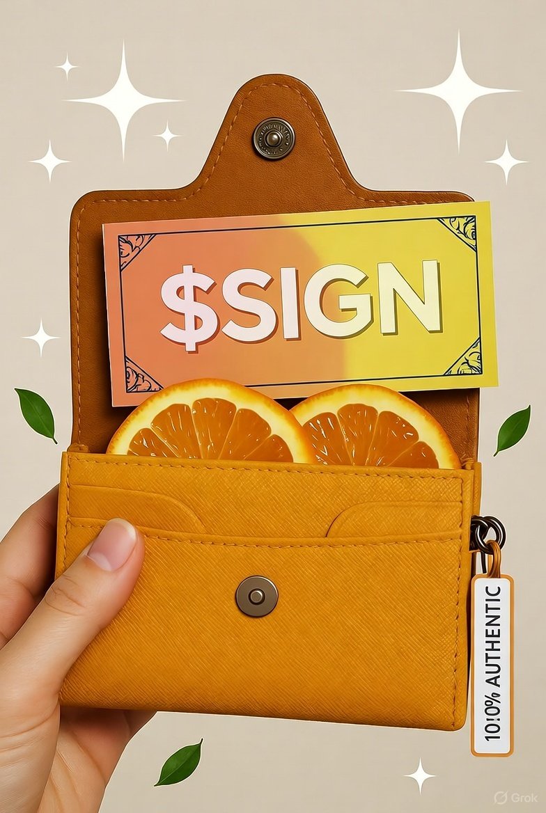RinkashiRukita's tweet photo. My wallet smells like oranges — must be those fresh $SIGN gains! 🍊💰
#SweetWallet #SIGNStrong #CitrusWins https://t.co/HZ8P0nknRB